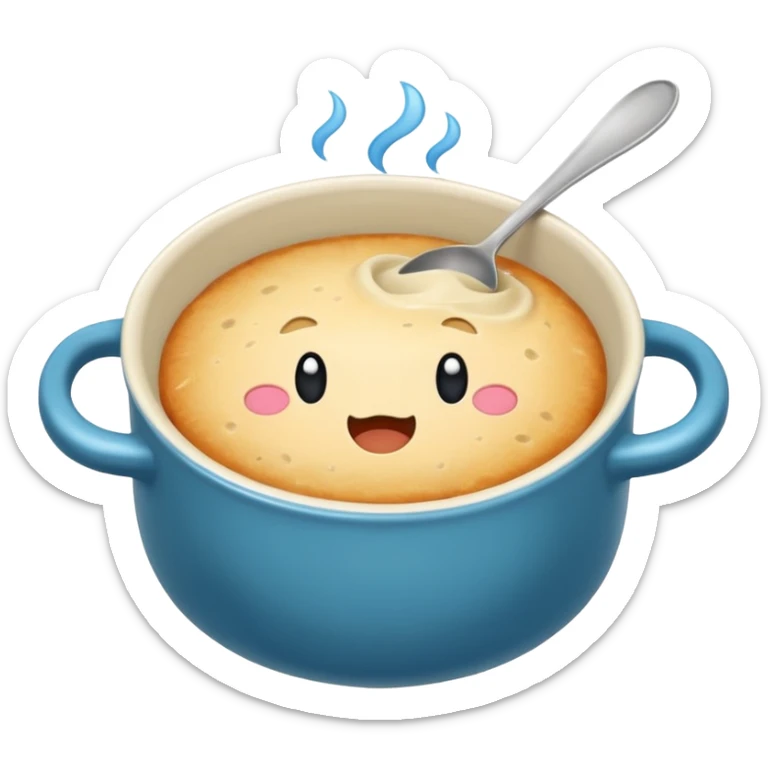 Hazme un pan de sopa l pero que la sopa esté adentro de el pan que sea como un cuenco sticker
