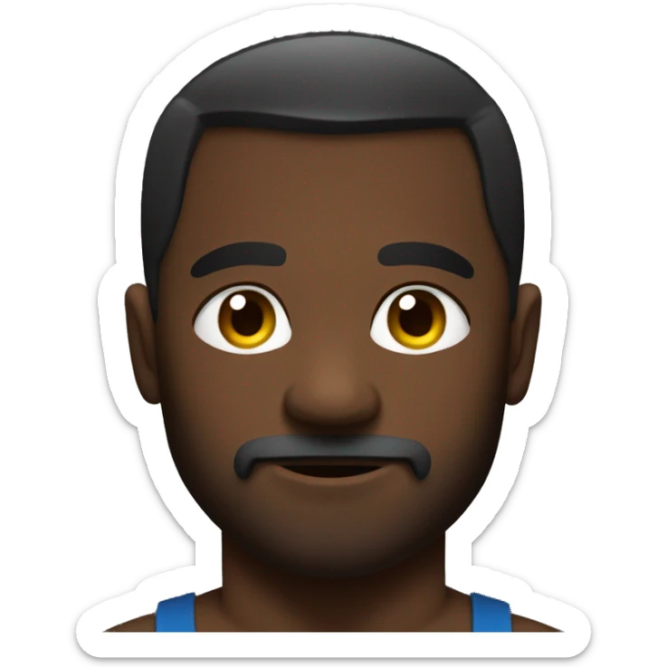 Make me an emoji that mixes weight training with crossfit, make the emoji of a dark-skinned man sticker