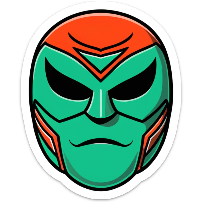 luchador mask in Milwaukee Bucks basketball team colors sticker