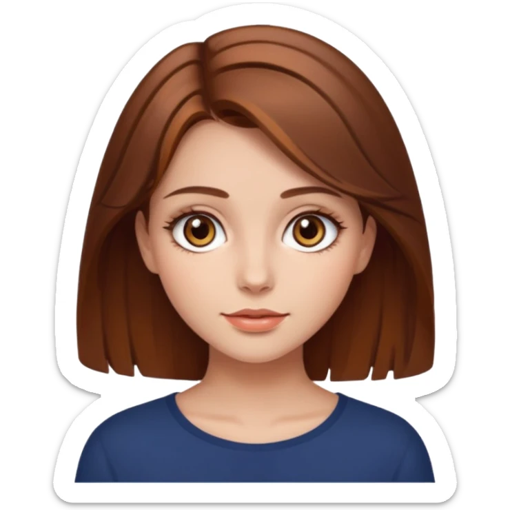 beautiful girl with creative and brown hair, hazel eyes sticker