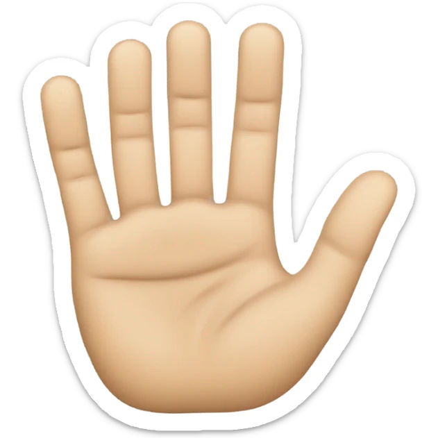 left hand holding up 4 fingers and the right hand holding up 3 fingers sticker