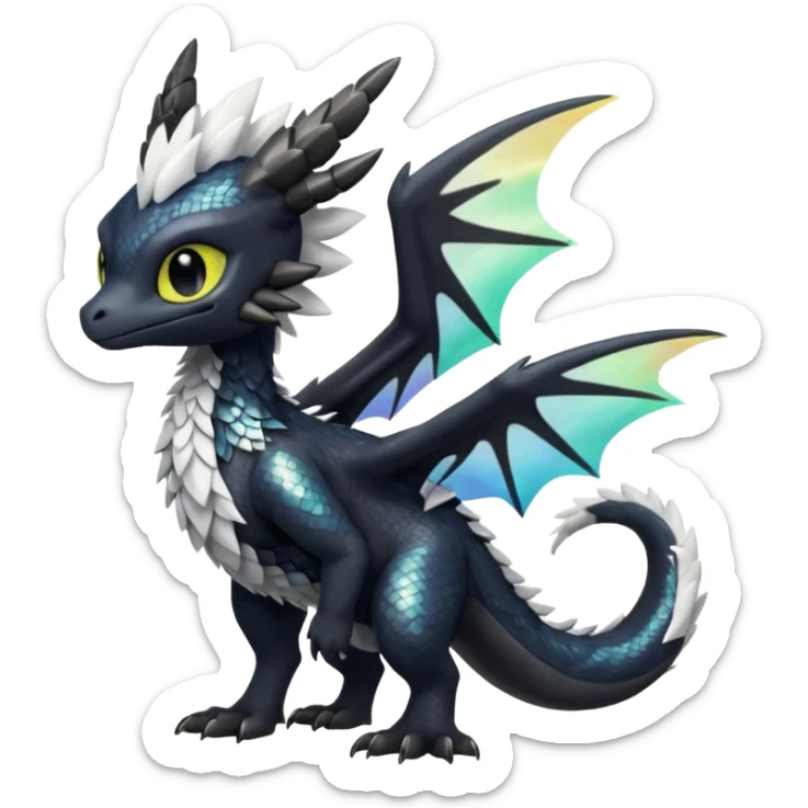 Shiny  Toothless-Trico-Silvally-Fakémon-hybrid-creature (full body)  sticker