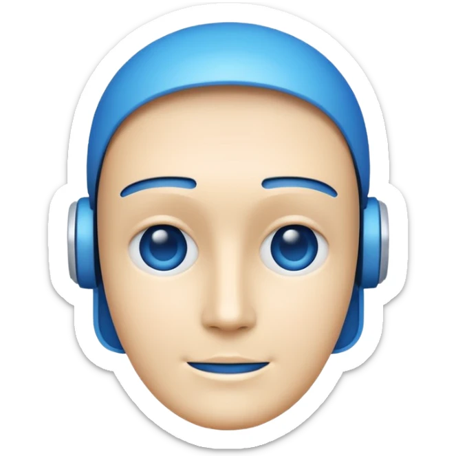 Minimalistic App Icon for AI Call Agent, showing a Showing a icon like AI face, friendly. sticker