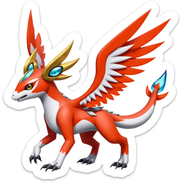 Meloetta-Latias-Peppercat-Wargreymon-Protogen-Pokémon-Digimon-Fakémon-fusion-hybrid-creature sticker