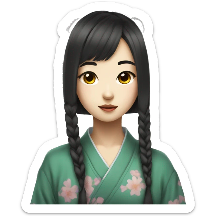 An Asian girl in manga art style  sticker