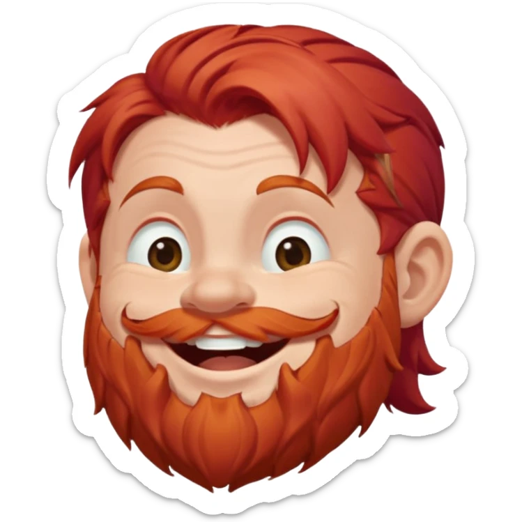 Ein zwerg mit roten Haaren der lacht, von der Seite  sticker