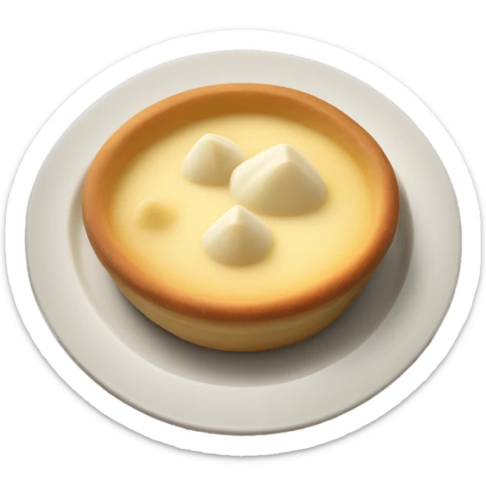 milk and semolina dessert called galaktoboureko in a plate sticker