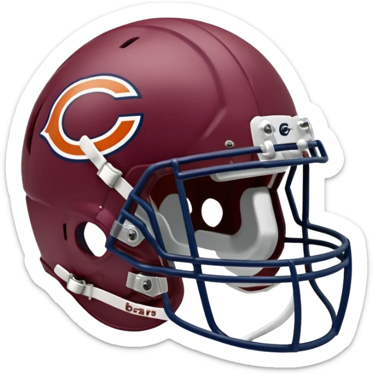 The Washington commanders football helmet and the Chicago Bears football helmet facing each other sticker