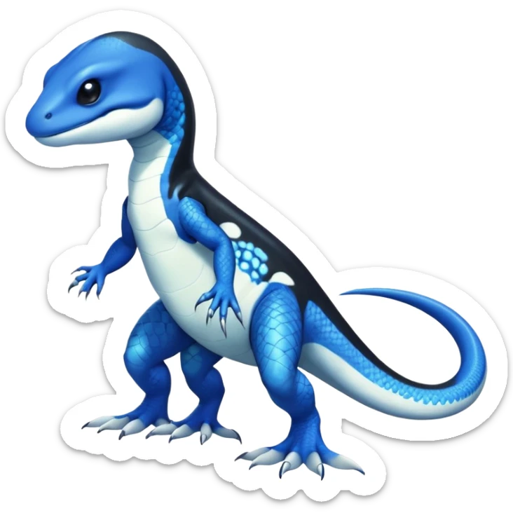Orca-dragon-reptile-reptilian-lizard-skink-gecko-Digimon-Fakémon-hybrid full body, two legs, arms, tail sticker