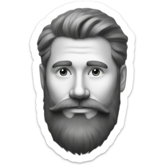 Shiloutte of a beard man, painted only with pencil. No details, just sketch sticker