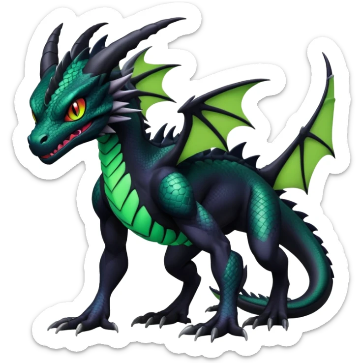 Salandit-Noibat-Noivern-Nargacuga-Dragon-Hybrid (Full body) sticker