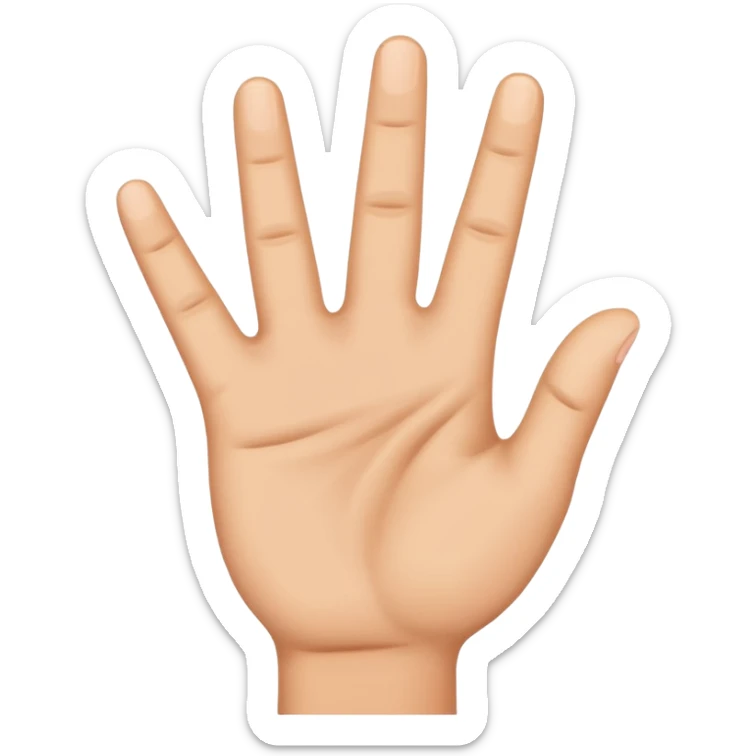 raise the thumb, index and middle fingers on the right hand, palm facing the screen sticker