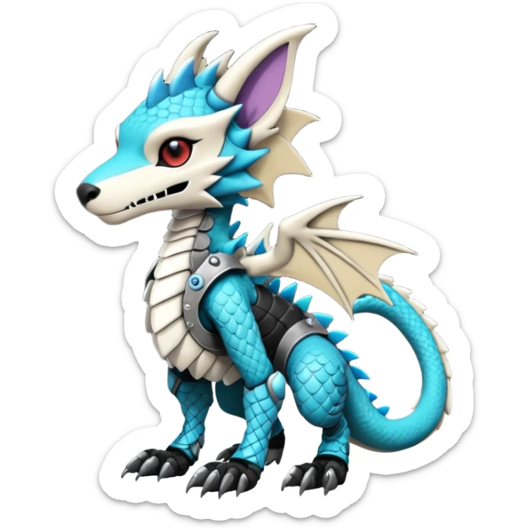 Cool gothic cute badass Scaley cyber-Vernid-Protogen-Primagen-Dutch-Angel-Dragon-Sergal-Trico-Fursuit-furry-fursona sticker