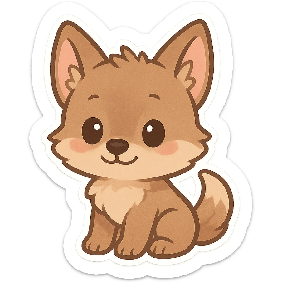 baby coyote sticker