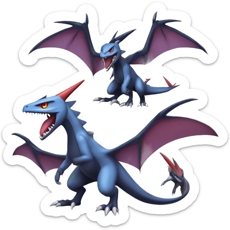 Edgy Cool Nargacuga-Noivern-Latias-Garchomp-Pokémon Full Body sticker