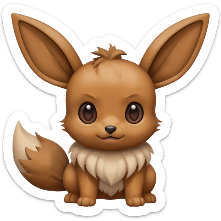 Eevee de Pokémon con expresión de resignación, cubriéndose la cara con la pata, estilo emoji divertido sticker