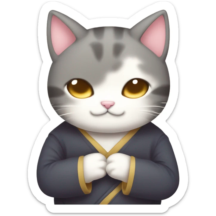 sleepy cute kitty cat Japanese kawaii shy cute blushy sticker