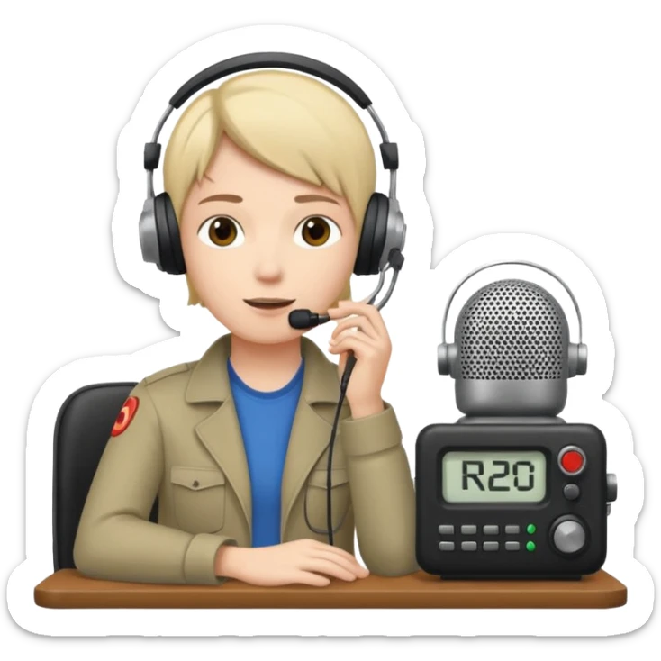 genera un logo da mettere come profilo su watsapp contenente come argomento un peratore di stazione radioamatore con sigla R20 facente parte del CANALE 8. Il logo deve essere ben fatto e ben definito sticker