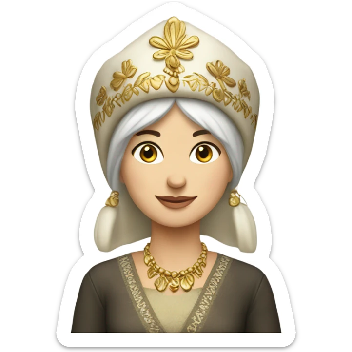 Russian woman wearing traditional russian clothing sticker