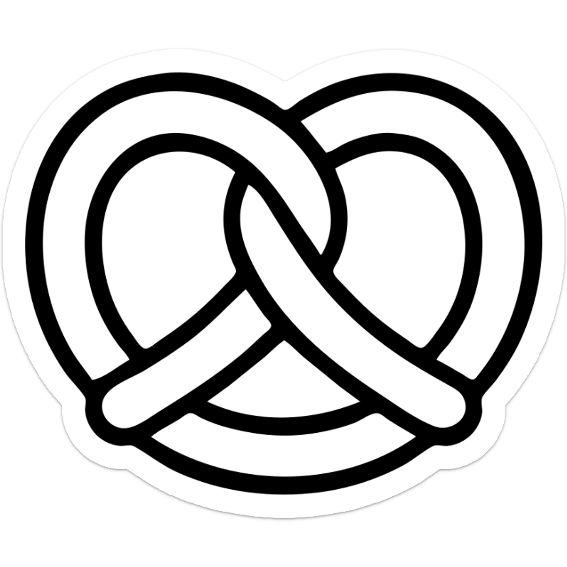 minimalist icon of a German sausage or pretzel, gray color sticker