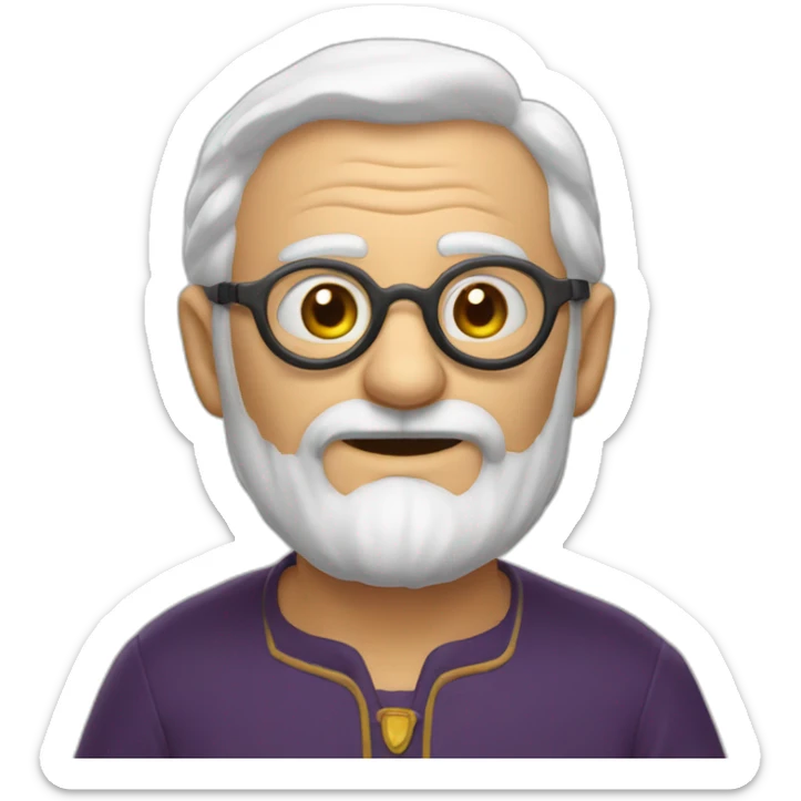 Vieux chauve avec des lunettes qui sourie sticker