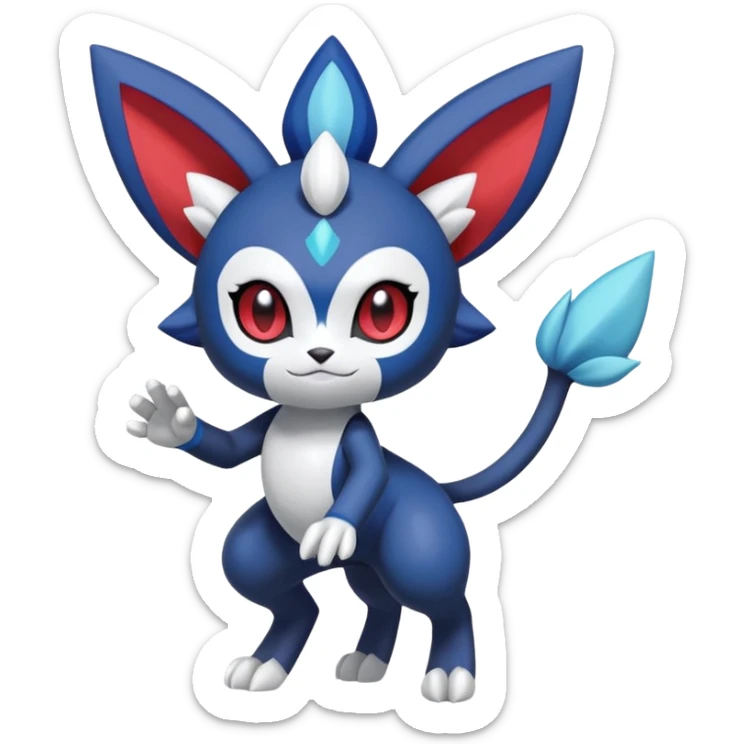 Meloetta-Weavile-Meowstic-Pokémon-Fakémon-fusion-hybrid-creature sticker