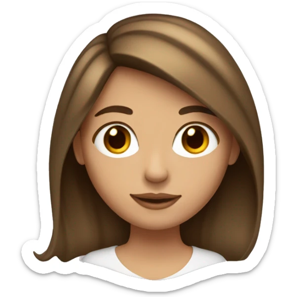 girl with brown hair with blonde highlights writing in cursive  sticker