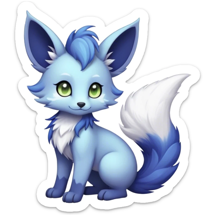 Kawaii dark fantasy ethereal anthro fursona Fakemon with tufted tail  sticker