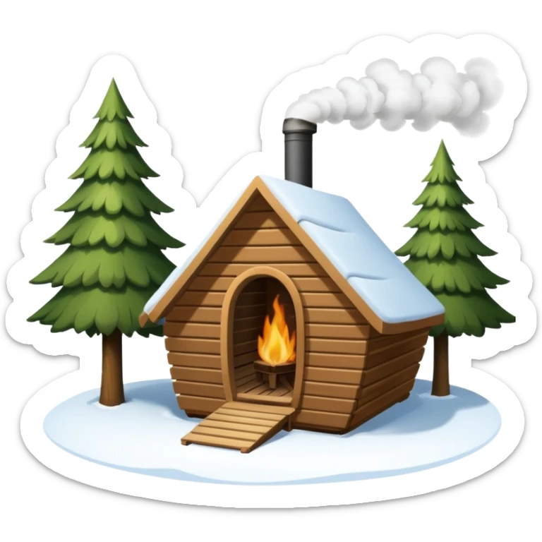 la tent that is a sauna and its smoke out the pipe try one with snow and trees around also
ag den mer som en rundt firkant og sort, også kan det stå SAUNA på sticker