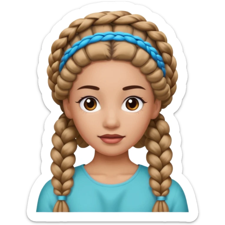 big braided woman face wiith big visible braids and headband sticker