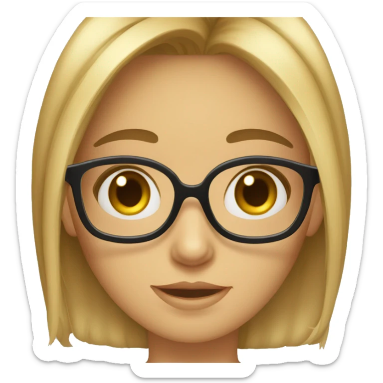 ragazza con occhiali, capelli mori raccolti, che fa la linguaccia sticker