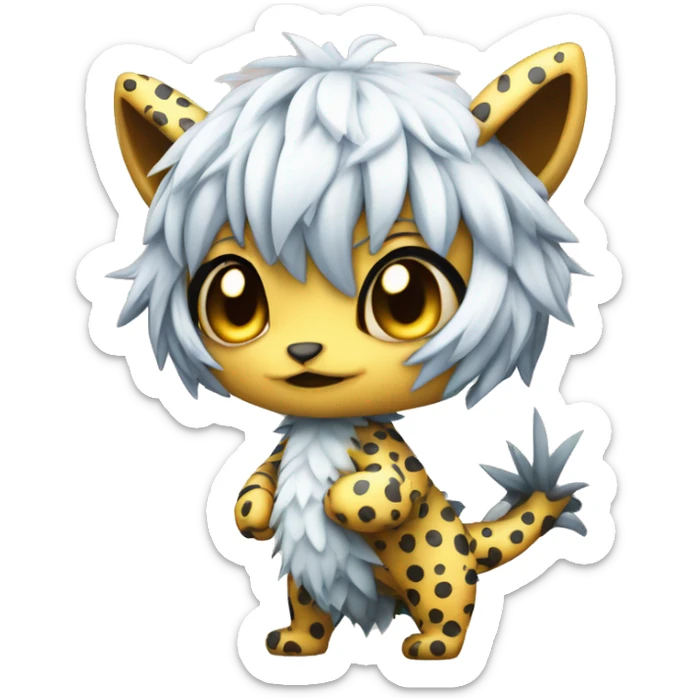 an edgy cute kawaii vernid-fionbri with splash patterns full body sticker