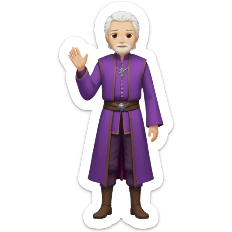 a white haired old man with purple eyes standing, full body, in Targaryen themed clothes, clothes aren't purple  sticker
