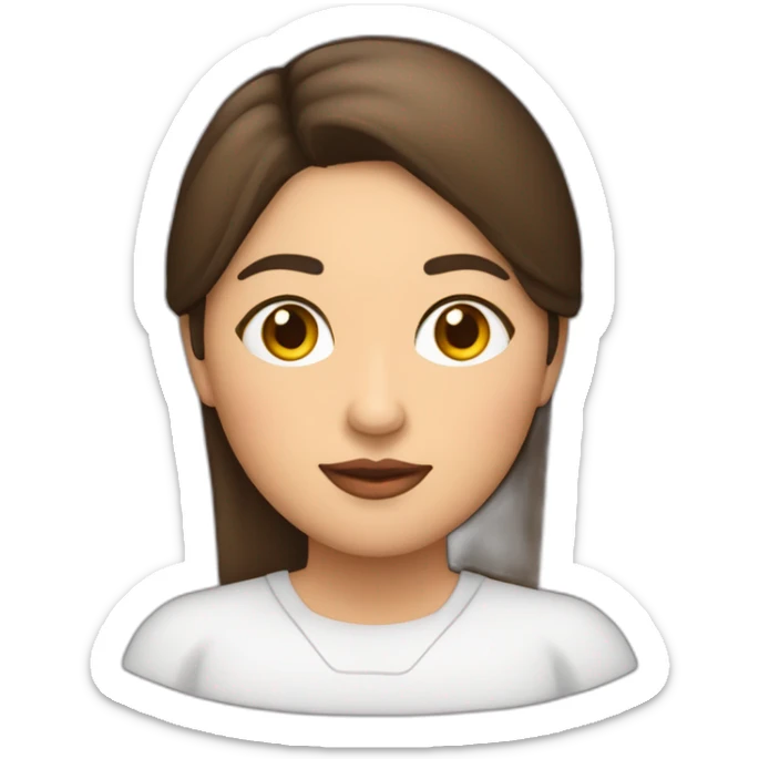 Mujer gordita morena sin gafas pelo largo ojos cafes sticker