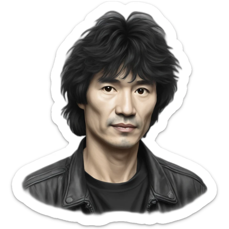 Generate a text describing the life and work of Viktor Tsoi, the legendary rock musician and leader of the band "Kino" sticker