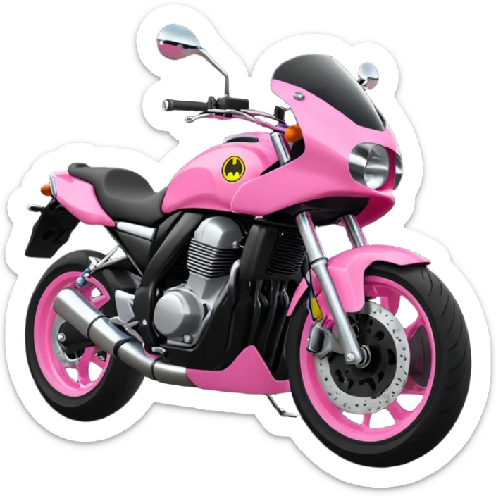 moto sportiva con scritta nera e solo avanti rosa fluorescente  sticker