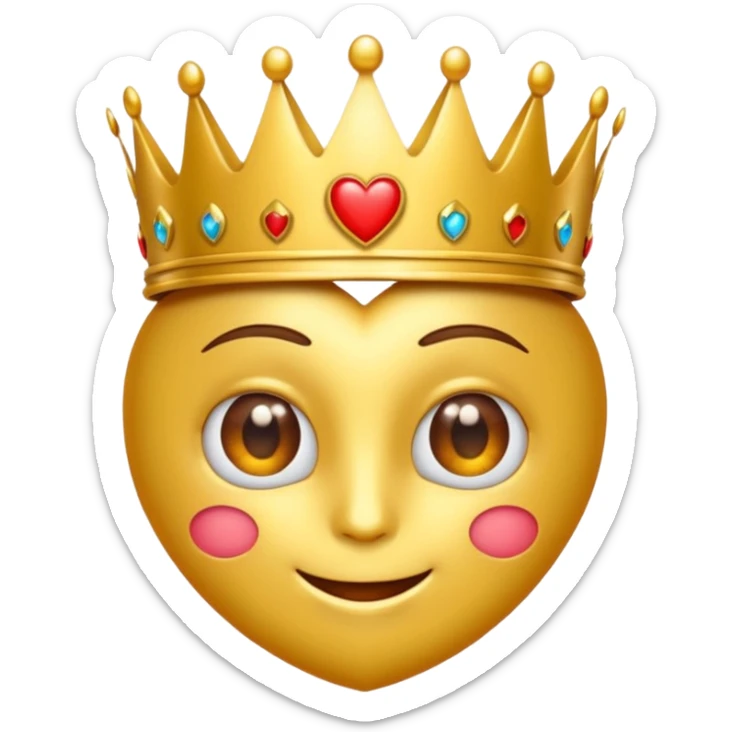 Un emoji con una corona y los ojos enamorados  sticker