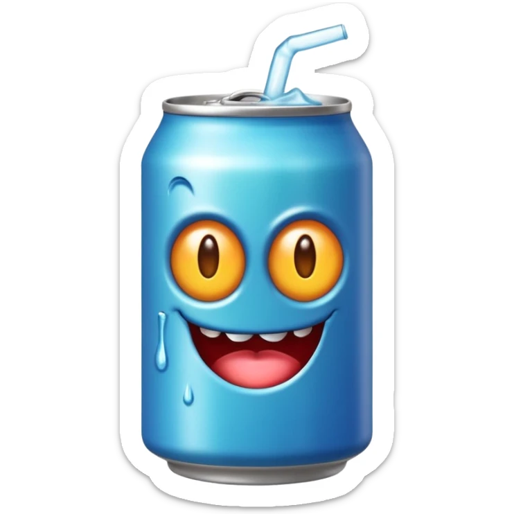 Crea un emoji de una lata de monster blanca de la bebida energética  sticker