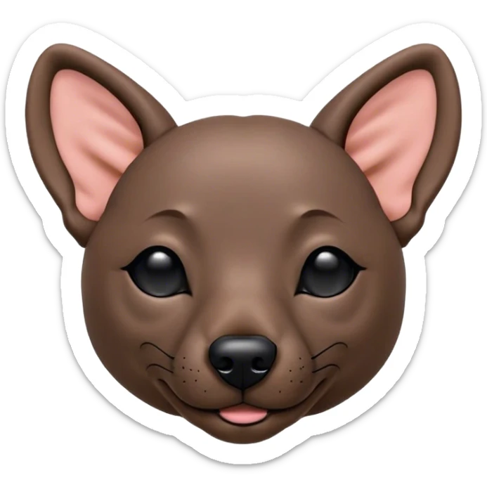 Meme-Worthy Cute Sleeping Xoloitzcuintle dog Portrait Emoji, Head resting peacefully with a contented smile, showcasing a sleek, muscular build with smooth, hairless ebony skin and gently relaxed wrinkles, eyes shut in a serene nap, Simplified yet hilariously adorable features, highly detailed, glowing with a soft, drowsy light, high shine, relaxed and utterly lovable, stylized with an air of playful laziness, bright and heartwarming, soft glowing outline, capturing the essence of a comically sleepy guardian, so meme-worthy it feels like it could instantly become the next viral sensation of adorable slumber! sticker