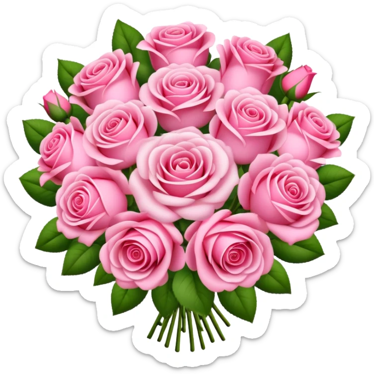 Huge pink flower bouquet with different flowers and pink tones and roses sticker
