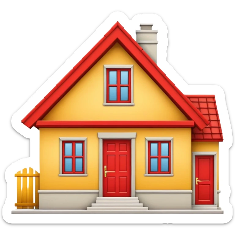 Emoji de mi marca " HM construimos" con la imagen de una casa en color amarillo  sticker