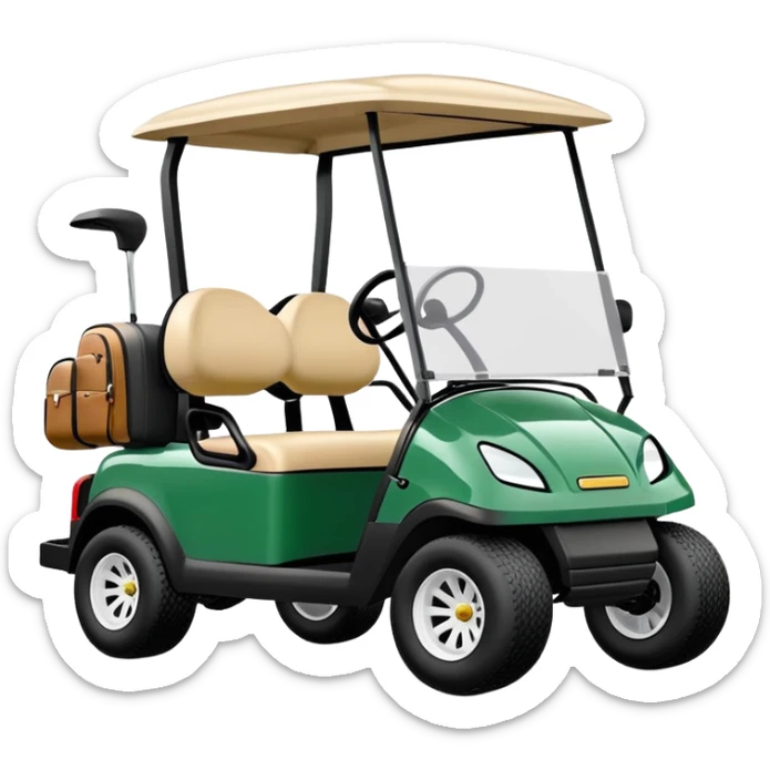 Club car golf cart with golf club bags sticker