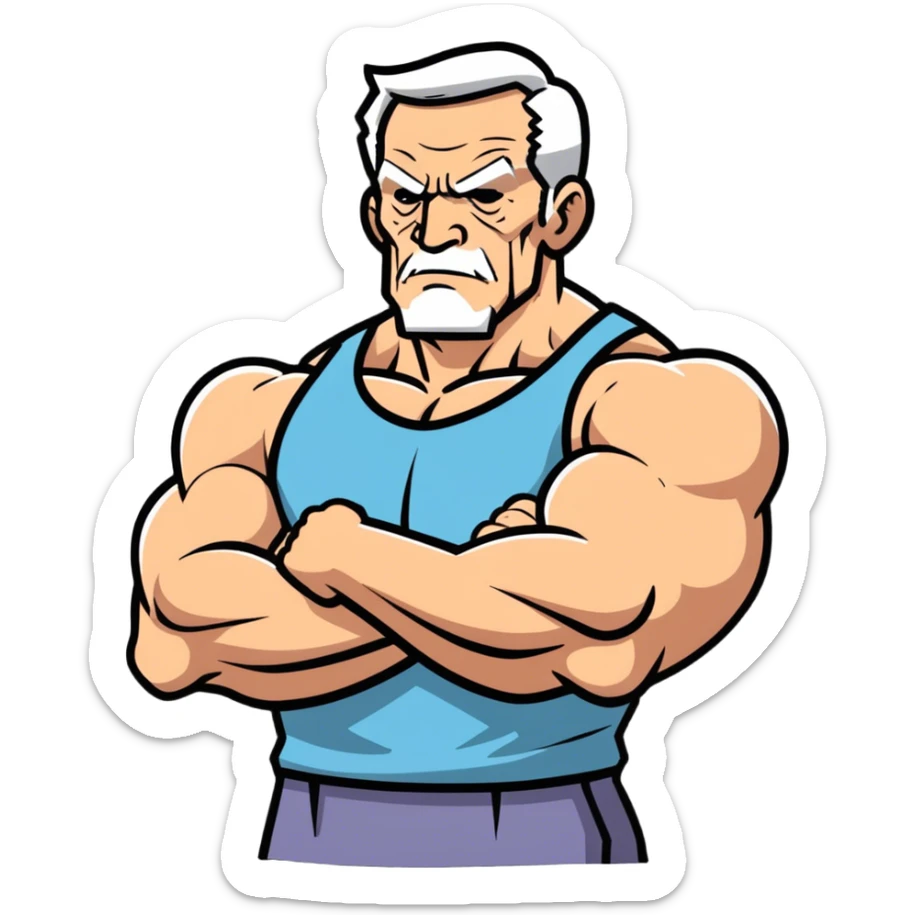 old strong man  sticker