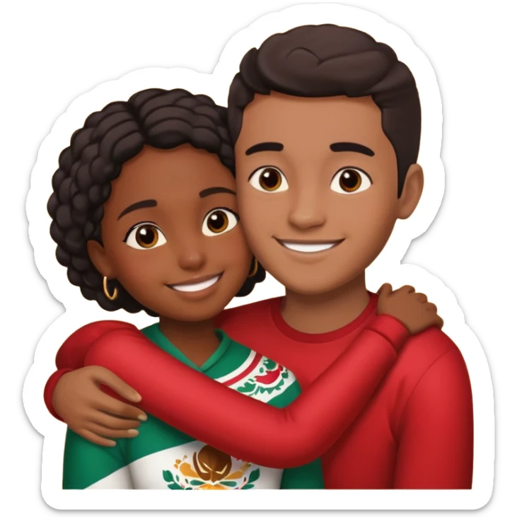Couple in love black girl and Mexican boy  sticker