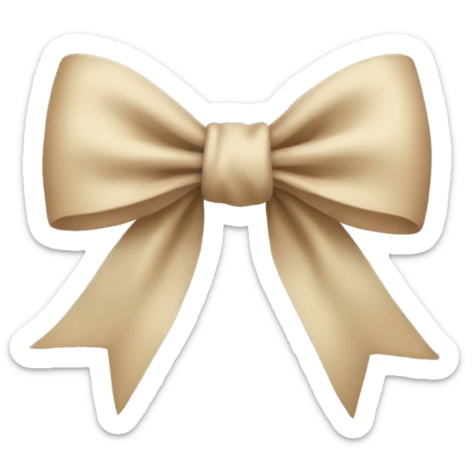 Beige bow sticker