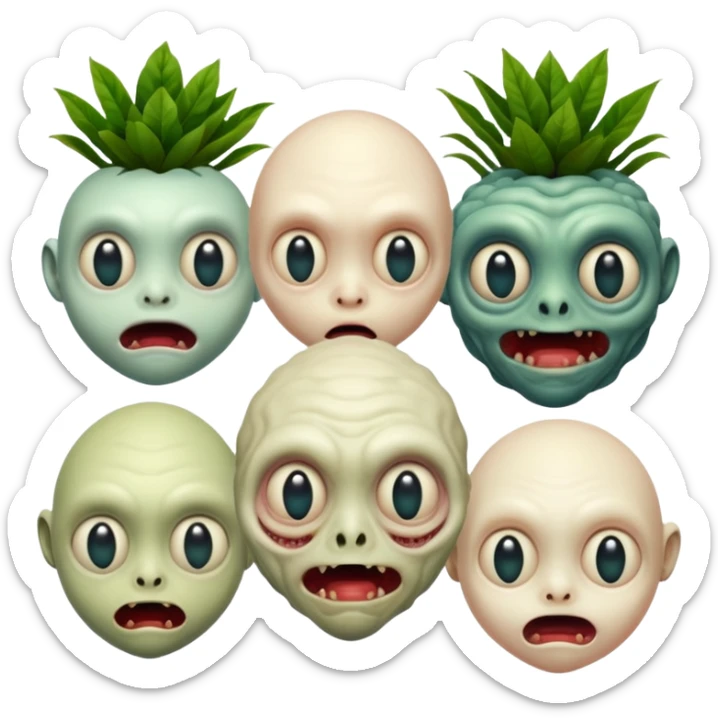 cinematic - hieronymus bosch phantasmagoric mutated beings - hybrids of humans and plants sticker