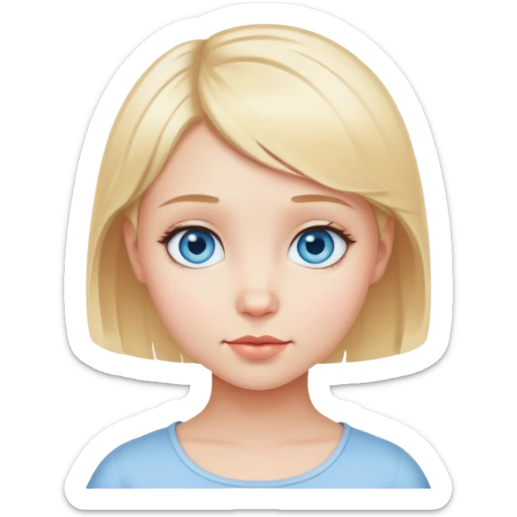 Cute Babygirl blonde Short Hair Blue eyes  sticker