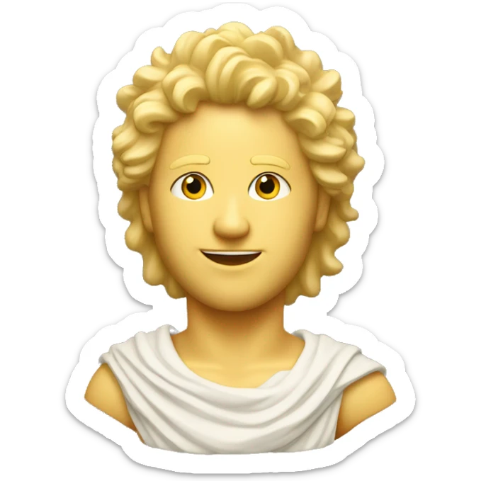 Apollo god of music and poetry and sun. Blonde hair sticker