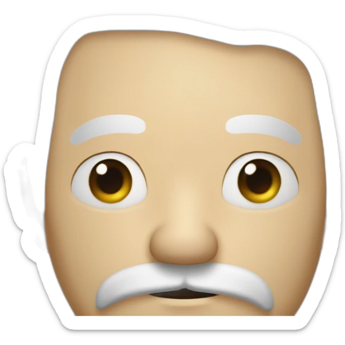 Face of an old man with white hair and mustach who is demoralized sticker