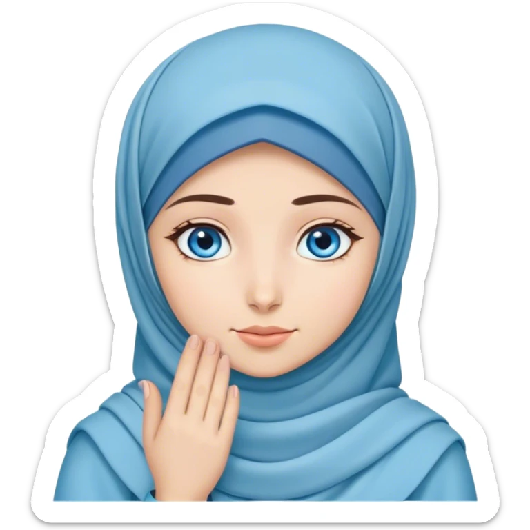 Turkish beautiful finish Konya girl blue eyes with hijab and dua  sticker
